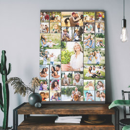 Lienzo Collage de fotos familiar 31 Imagen Tall gris oscu