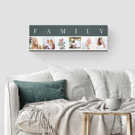 Lienzo Collage de fotos FAMILIAR 6 Gris pizarra de imágen
