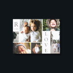 Lienzo Collage de fotos familiar de bloques de color blan<br><div class="desc">Modern Love White y Gray Color Block Family Collage de fotos Navidades y New Year Canvas Wall Art - con Love Word personalizado, apellido familiar, año y carta inicial, todo ello organizado en un elegante diseño de cuadrícula. Este diseño moderno y elegante muestra 6 de tus propias imágenes con gusto....</div>