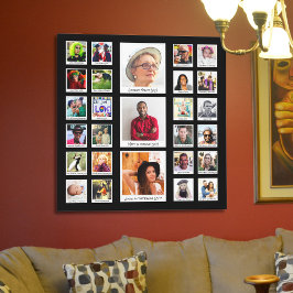 Lienzo Collage de fotos familiar de cumpleaños