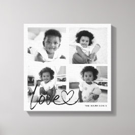 Lienzo Collage de fotos familiar moderno guión de amor