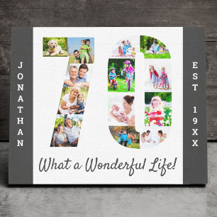 Lienzo Collage de fotos fijado en el número 70 Personali