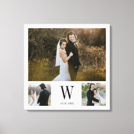 Lienzo Collage de fotos Monograma 3 personalizado