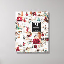 Collage de fotos Monograma negro 19 imágenes