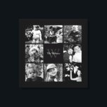 Lienzo Collage de fotos monogramado de marco negro<br><div class="desc">Añade tus fotos familiares, monogramas o cualquier texto de tu elección.</div>