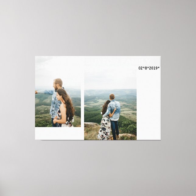 Lienzo Collage de fotos Pareja de Aniversario (Anverso)