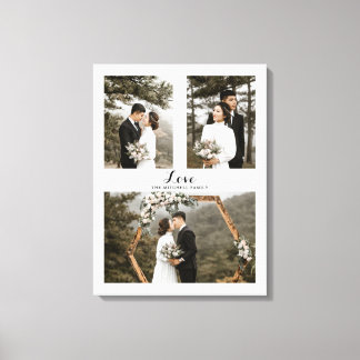 Lienzo Collage de fotos personalizadas con guión de amor