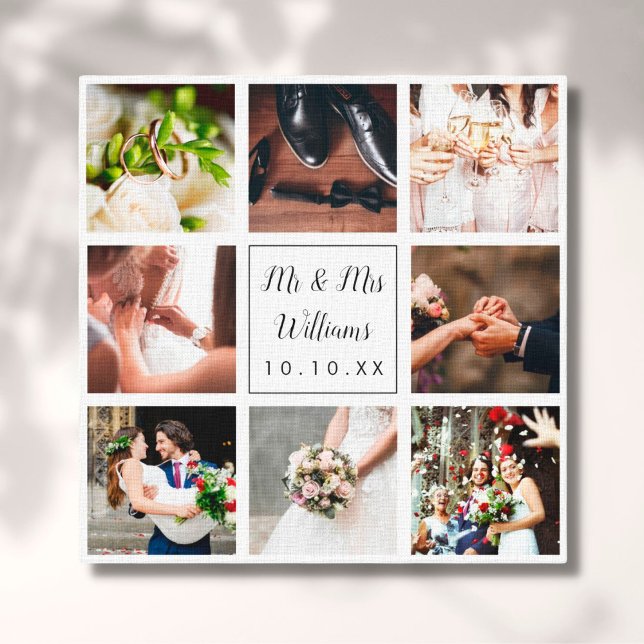 Lienzo Collage de fotos personalizadas del día de la boda (Subido por el creador)