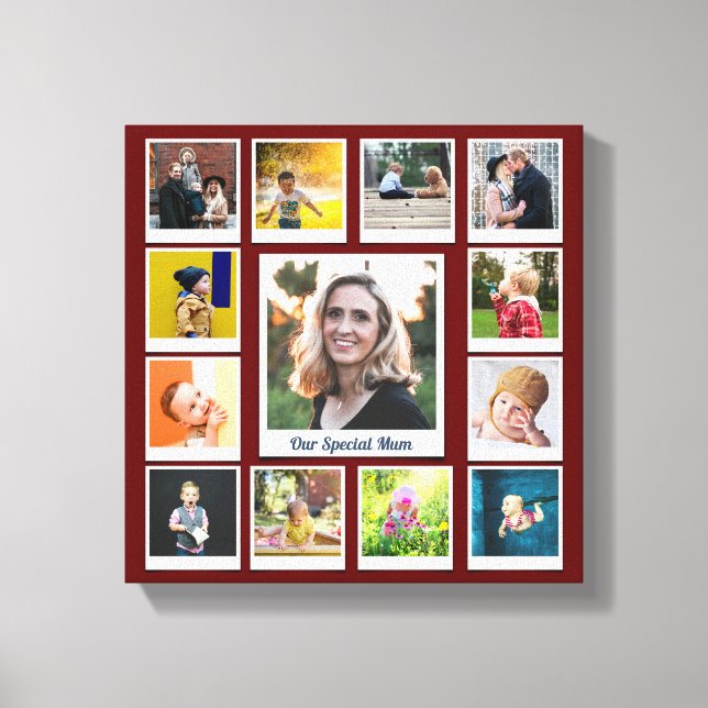 Lienzo Collage de fotos personalizado de la familia moder (Anverso)