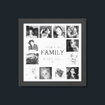 Lienzo Collage de fotos Personalizado de Recuerdos famili<br><div class="desc">Dibujo de arte mural de lienzo personalizado con 12 de tus fotografías favoritas a lo largo de un área de texto personalizada para tu apellido familiar y fecha establecida. El regalo perfecto para familia o amigos. Se ve genial con imágenes en blanco y negro o a todo color. Usar fotos...</div>