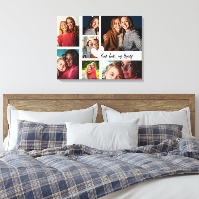 Lienzo Collage de fotos Personalizado del Día de la Madre (Insitu(Dormitorio))