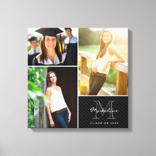 Lienzo Collage de fotos personalizado Graduación en Monog