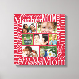 Lienzo Collage de fotos personalizado para mamá