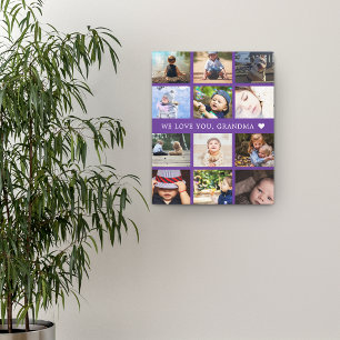 Lienzo Collage de Fotos Recuerdo Abuela Púrpura