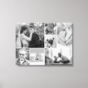 Lienzo Collage de la galería de fotos en blanco y negro