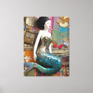 Lienzo Collage de Sirena