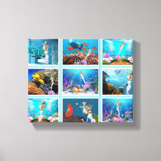 Lienzo Collage de sirena famosa.