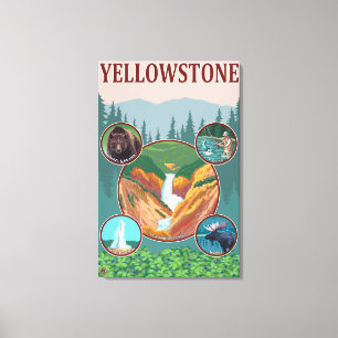 Lienzo Collage de WyomingYellowstone