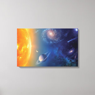 Lienzo Collage del Sistema Solar del Espacio Exterior de