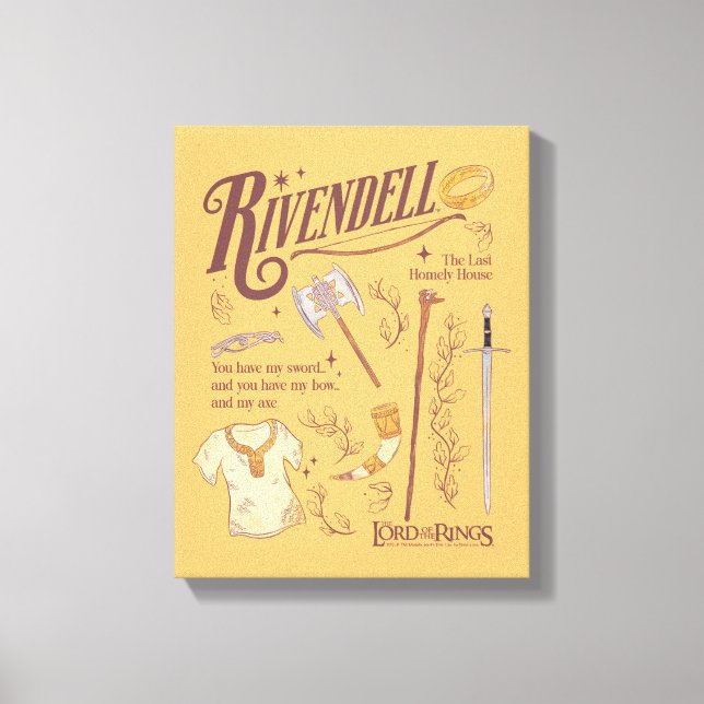 Lienzo Collage Gráfico de Acuarela RIVENDELL™ (Anverso)