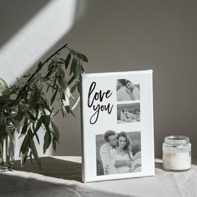Lienzo Collage moderno Couple Photo & Love You Beauty Gif (Subido por el creador)