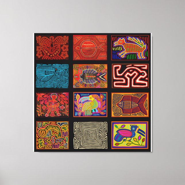 Lienzo Collage Mola Indio Kuna (Anverso)