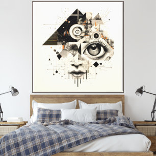 Lienzo Collage monocromo semitónico de 40" x 40"