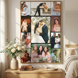 Lienzo Collage Personalizado de 11 Fotos de Boda en Lienz