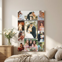 Collage Personalizado de 11 Fotos de Boda en Lienz