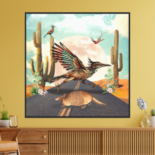 Lienzo Collage surrealista de Cactus Moon