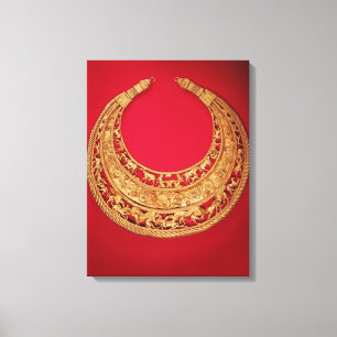 Lienzo Collar con escenas pastorales
