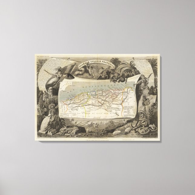 Lienzo Colonia francesa Argelia (Anverso)