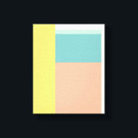 Lienzo Color Block Art in Retro Beach Pastel Colores<br><div class="desc">Un diseño sencillo y moderno de bloques de colores en las playas tropicales de coral,  amarillo,  agua y cristal de mar.</div>