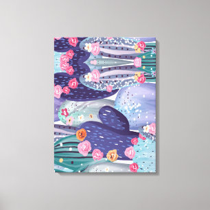 Lienzo Color de agua colorido del patrón de cactus