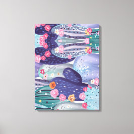 Lienzo Color de agua colorido del patrón de cactus