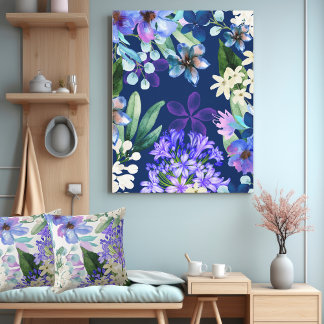 Lienzo color de agua vegetación florística botánica flora