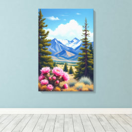 Lienzo Colorado Rocky Mountains Blooming Cactus