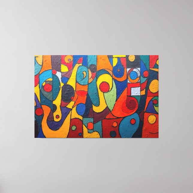 Lienzo Colorcube 1 Colorido Cubism Canvas Print (Anverso)