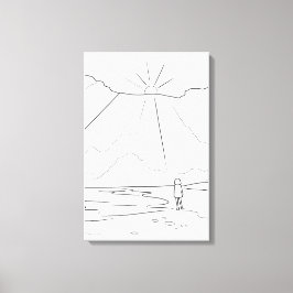 Lienzo Coloreo minimalista lindo de la isla de Jeju