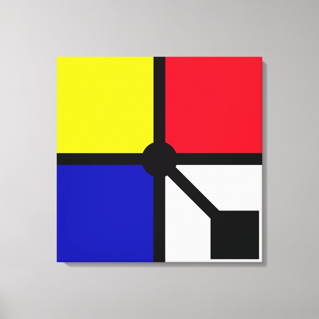 Lienzo Colores Básicos Mondrian Elegantes Canva (Anverso)