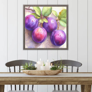 Lienzo Colores de agua brillantes Plumas de granja Cocina