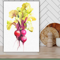 Colores de agua brillantes remolacha Veggie Art pa