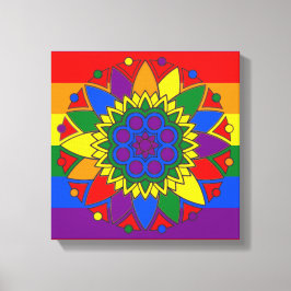 Lienzo Colores de bandera del orgullo gay Mandala LGBT