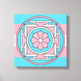Lienzo Colores de bandera transgénero Mandala Nueva Luna 
