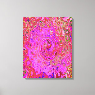 Lienzo Colores de Marcado Rosado Caliente Resumen Swirl R