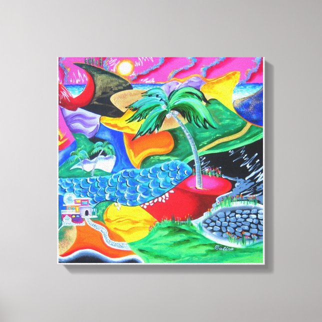 Lienzo Colores de Puerto Rico - Caribe (Anverso)