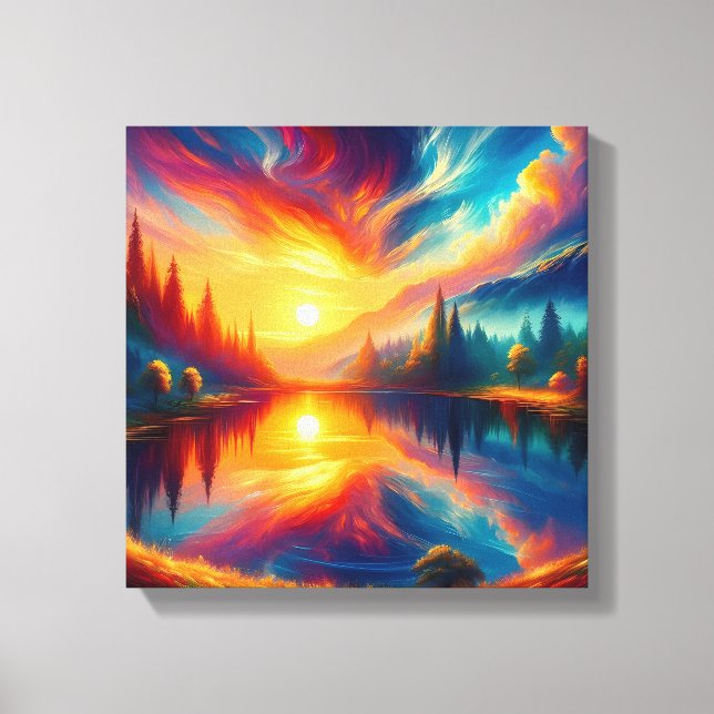 Lienzo Colores en el Lago (Anverso)
