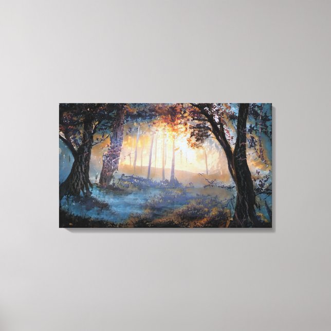 Lienzo Colores oscilantes en el bosque (Anverso)