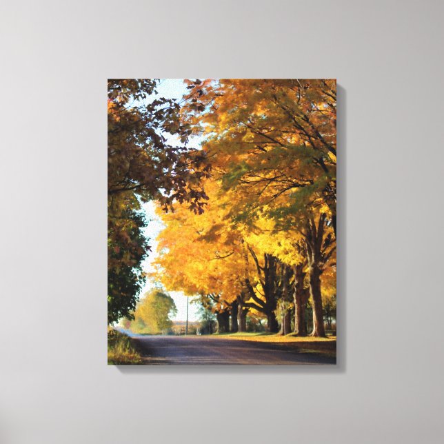 Lienzo Colores otoñales en el país (Anverso)