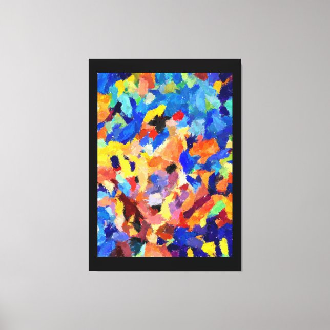 Lienzo Colorful Abstract finger painting art (Anverso)